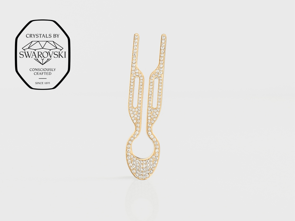 Nº1 HAIRPIN Steel with Swarovski® Crystals | Yellow Gold Finish