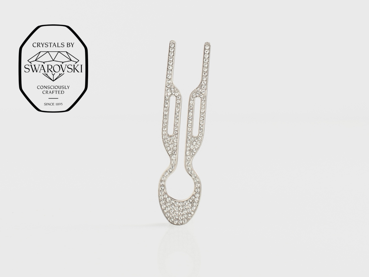Nº1 HAIRPIN Steel with Swarovski® Crystals | White Gold Finish