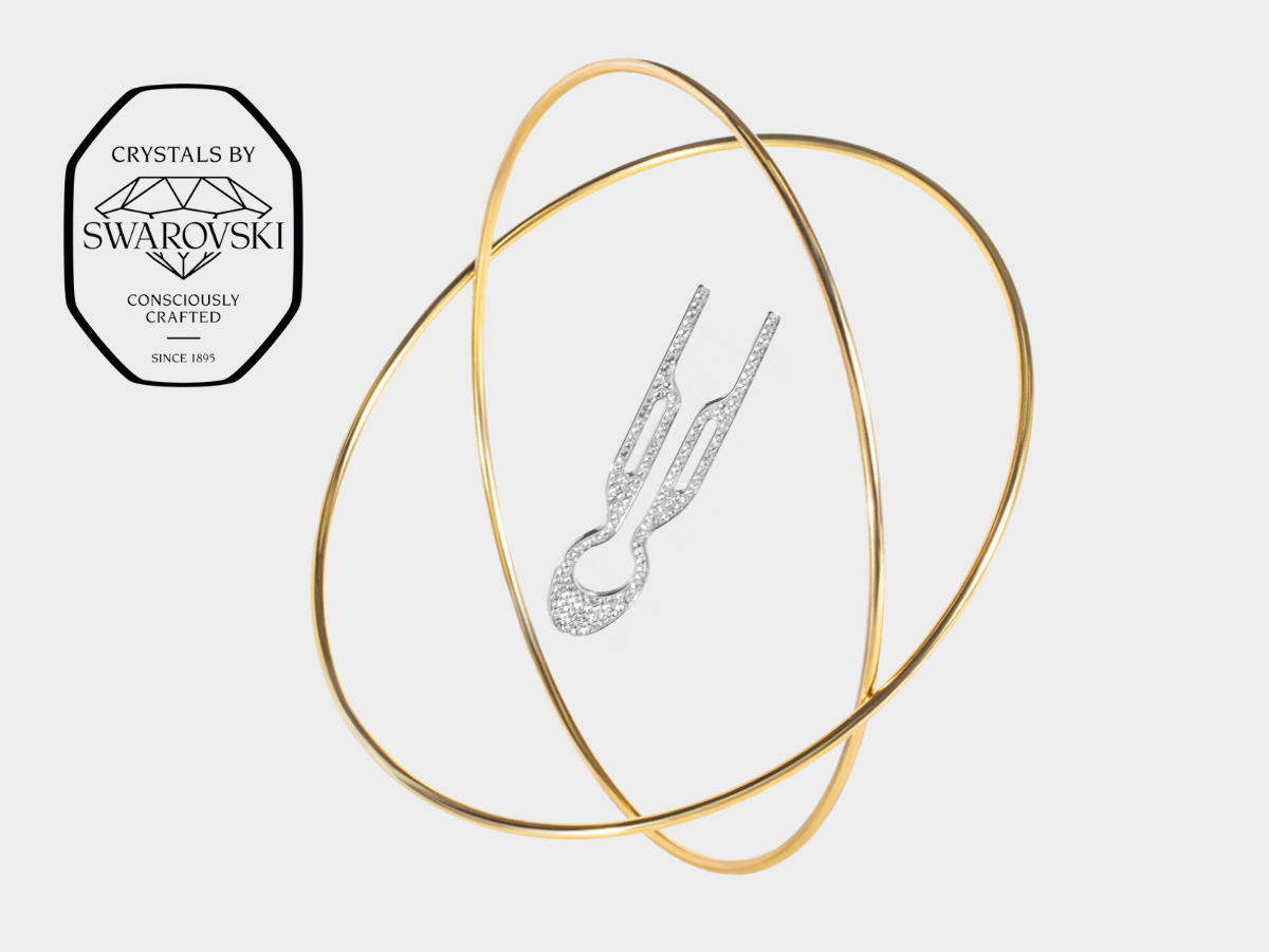 Nº1 HAIRPIN Steel with Swarovski® Crystals | White Gold Finish