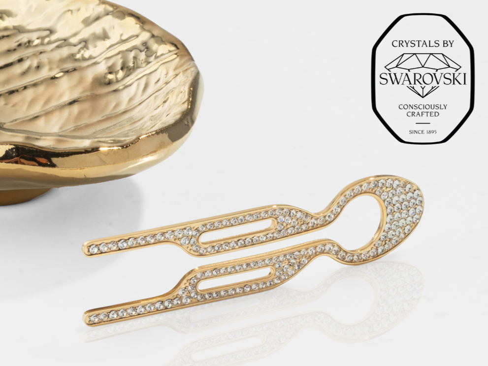 Nº1 HAIRPIN Steel with Swarovski® Crystals | Yellow Gold Finish