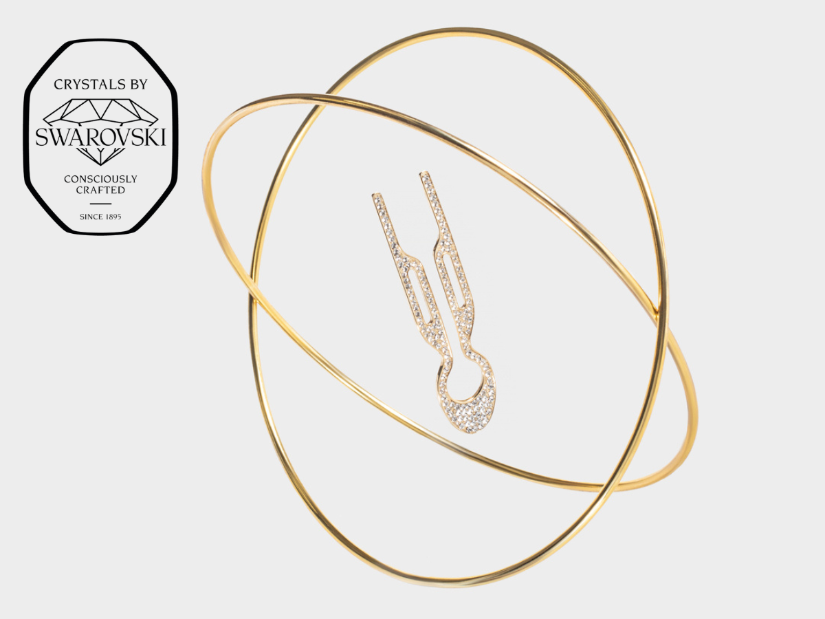 Nº1 HAIRPIN Steel with Swarovski® Crystals | Yellow Gold Finish