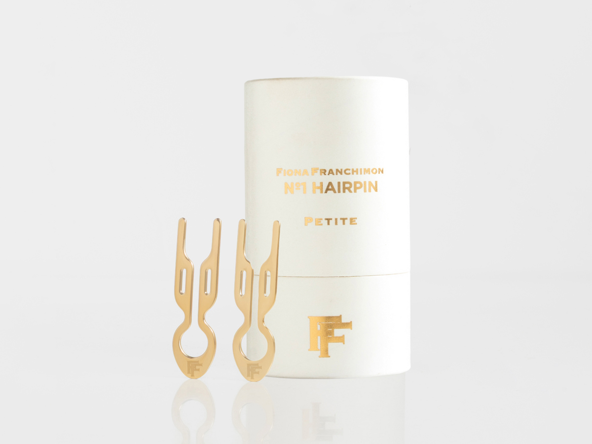 Nº1 HAIRPIN PETITE Steel | Yellow Gold finish (2 per tube)