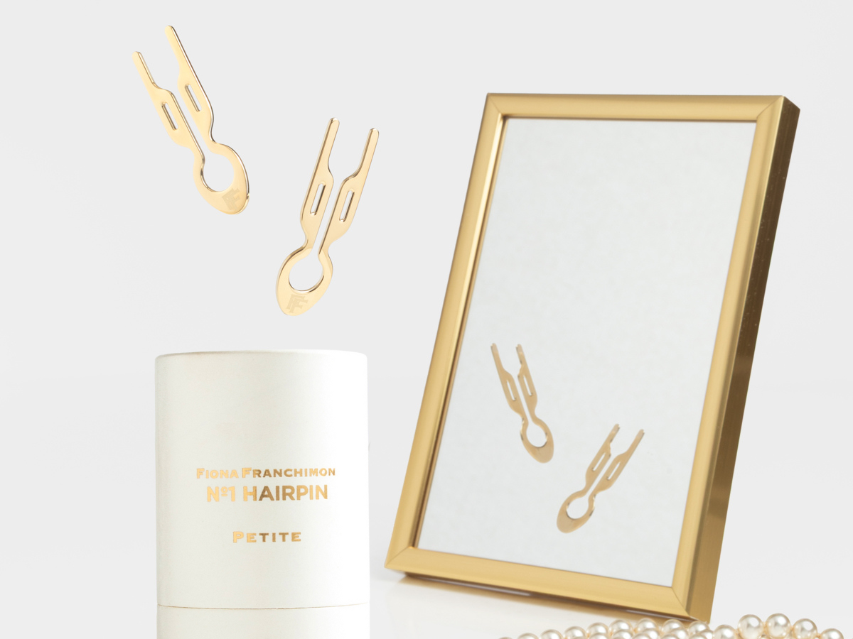 Nº1 HAIRPIN PETITE Steel | Yellow Gold finish (2 per tube)