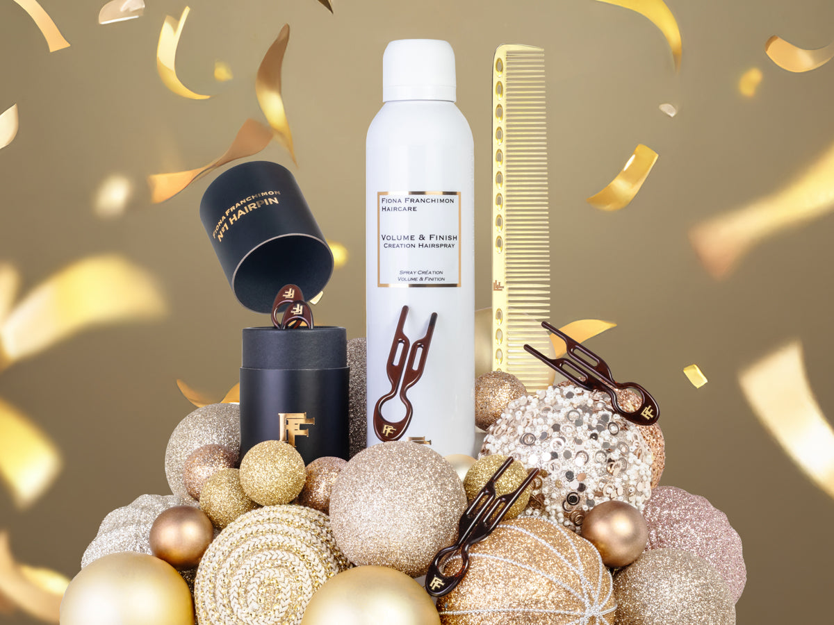 Holiday Value Set: Gold Travel BeautyCase + Brown 5x + Gold Comb + Hairspray