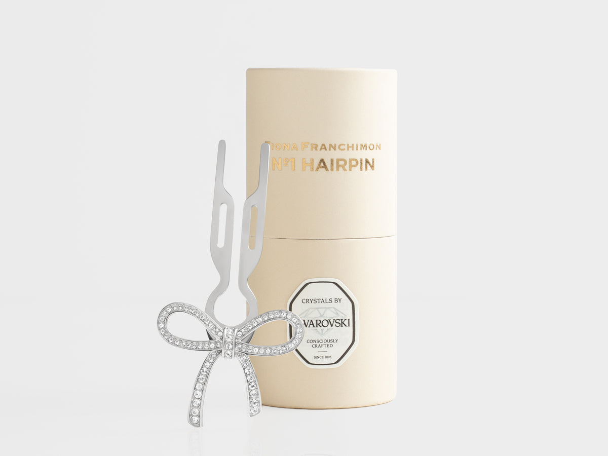 Nº1 HAIRPIN Ribbon | Swarovski® Crystals | White Gold Finish