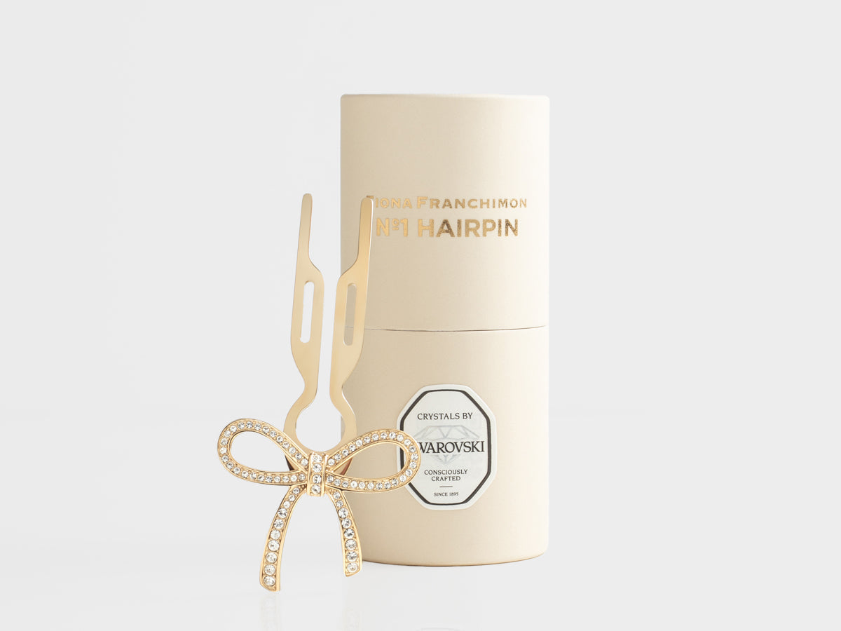 Nº1 HAIRPIN Ribbon | Swarovski® Crystals | Yellow Gold Finish