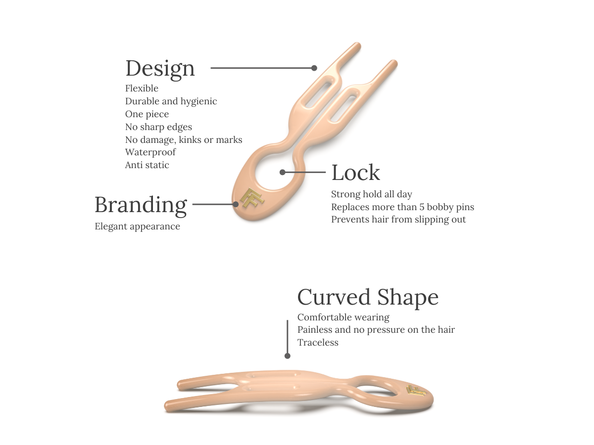 Nº1 HAIRPIN | Rose (3 or 5 per box)