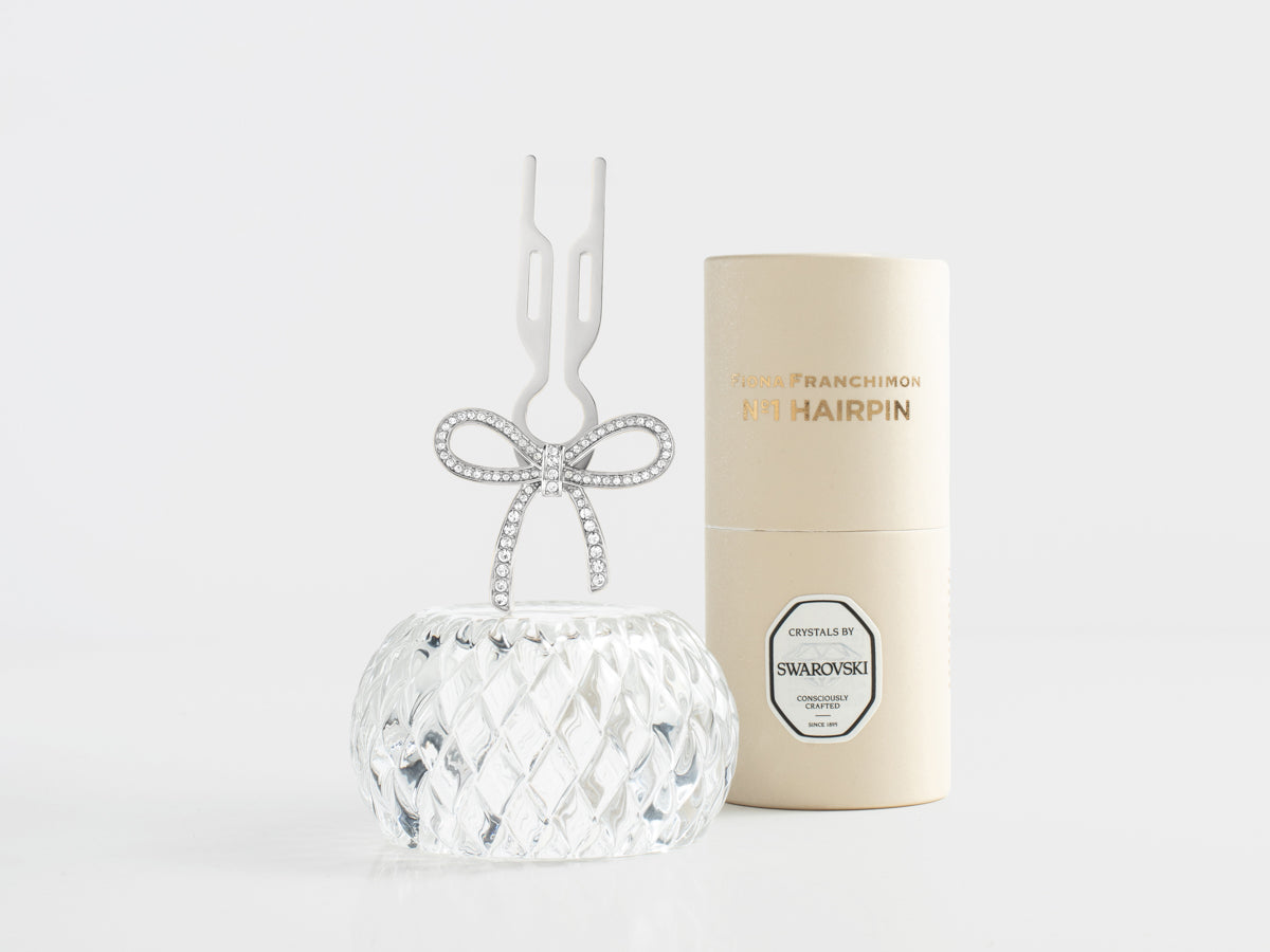 Nº1 HAIRPIN Ribbon | Swarovski® Crystals | White Gold Finish