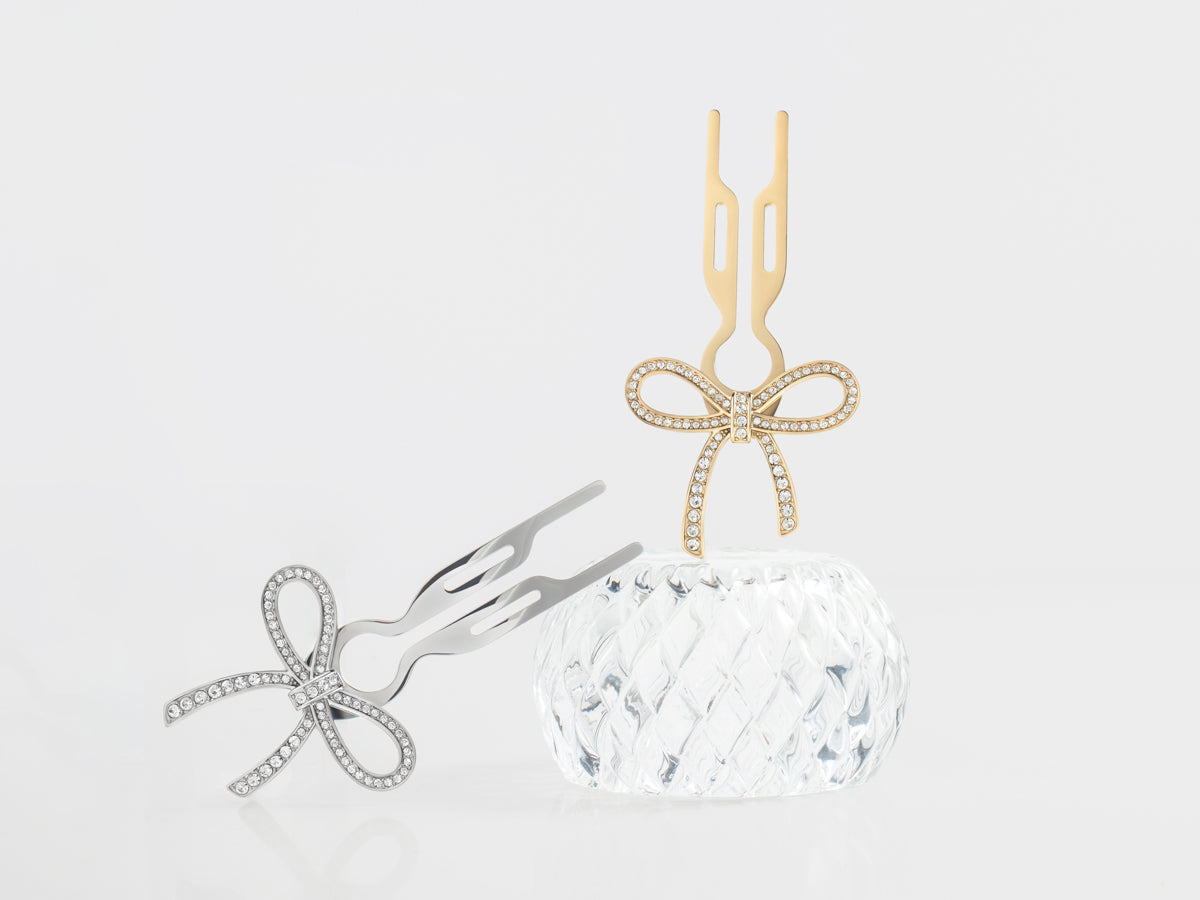 Nº1 HAIRPIN Ribbon | Swarovski® Crystals | White Gold Finish