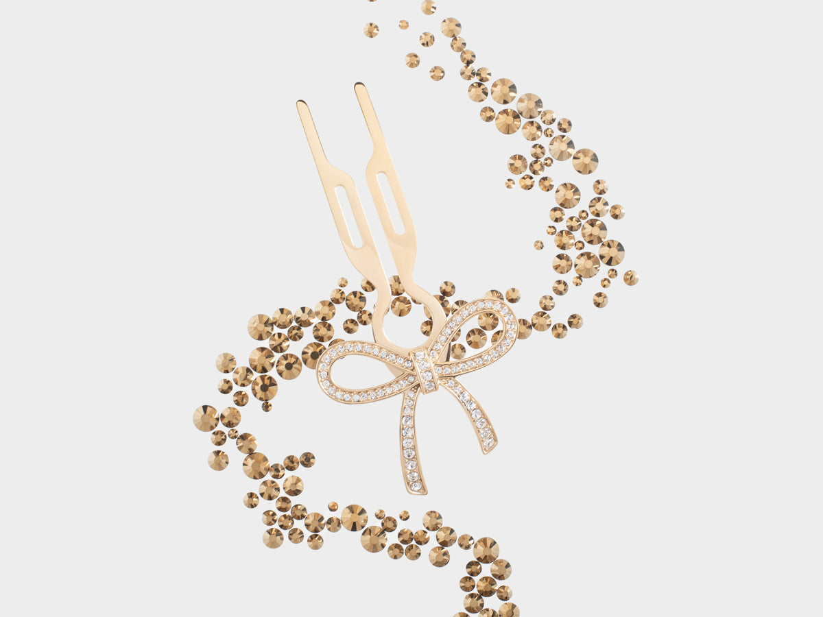 Nº1 HAIRPIN Ribbon | Swarovski® Crystals | Yellow Gold Finish