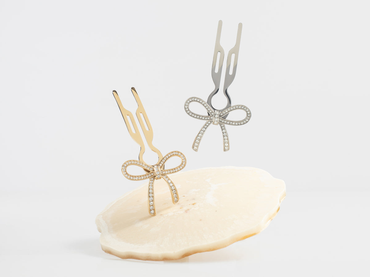 Nº1 HAIRPIN Ribbon | Swarovski® Crystals | Yellow Gold Finish