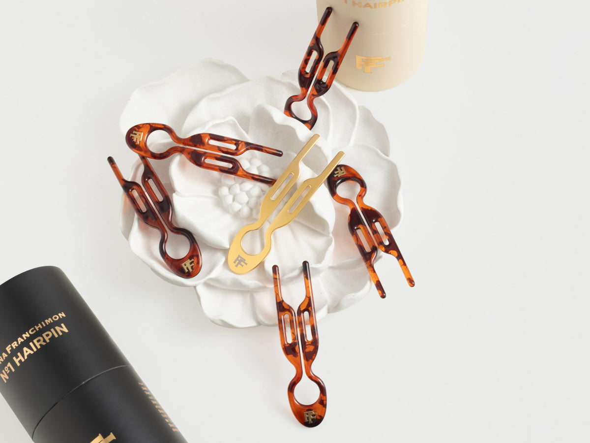 Nº1 HAIRPIN Classic Havana + Nº1 HAIRPIN Steel | Yellow Gold Finish