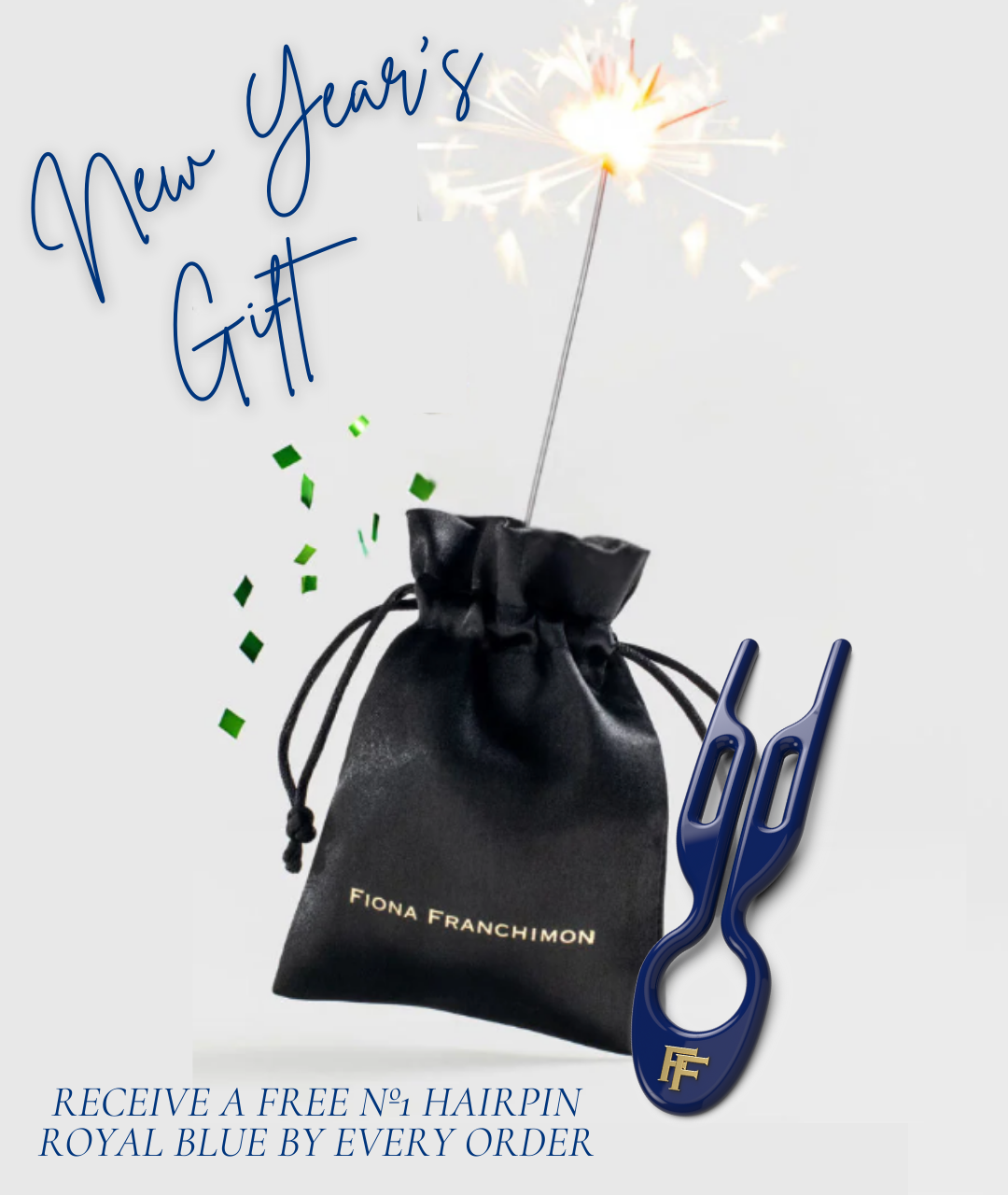 №1 HAIRPIN | Royal Blue (1x single Hairpin) + Satin Bag