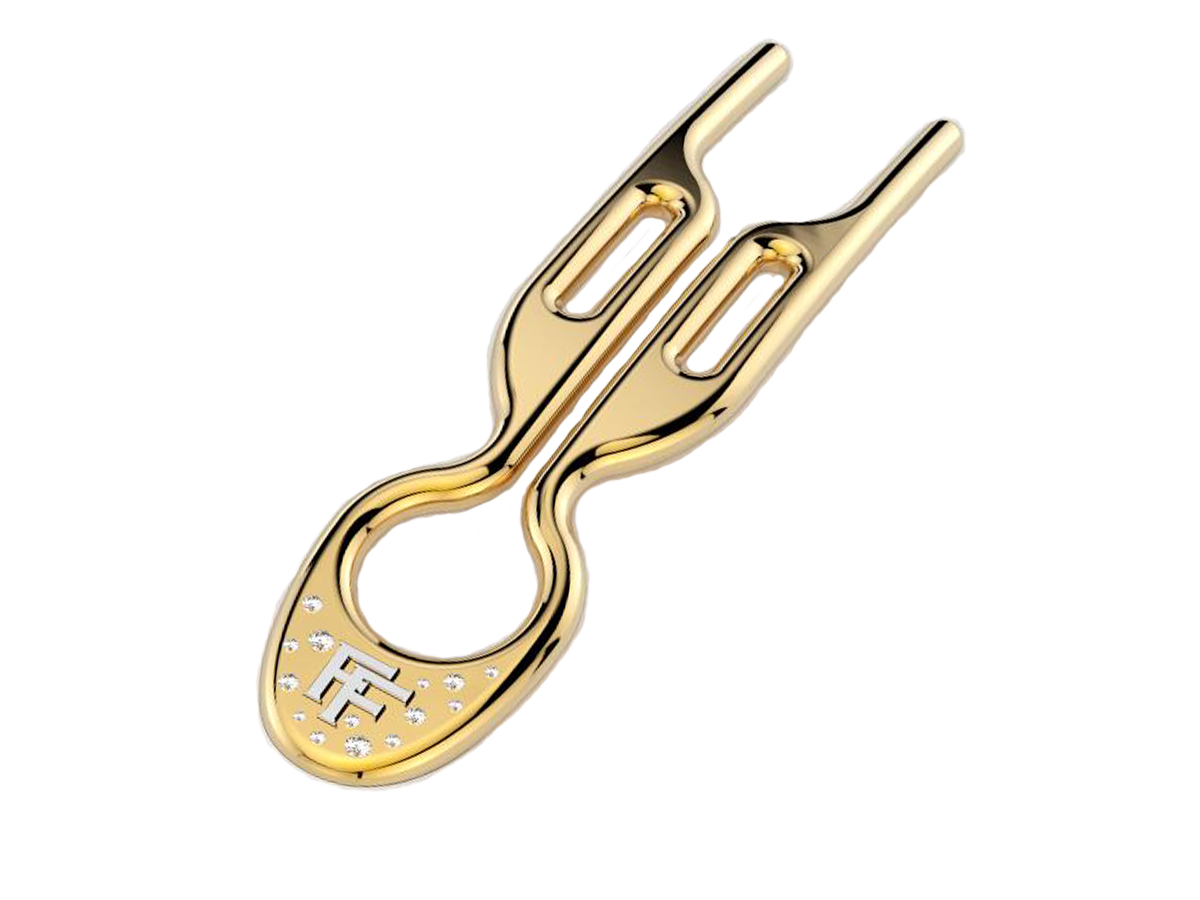 Nº 1 HAIRPIN Solid Yellow Gold 18K - 14 Diamonds Starry Sky | Diamond Dream
