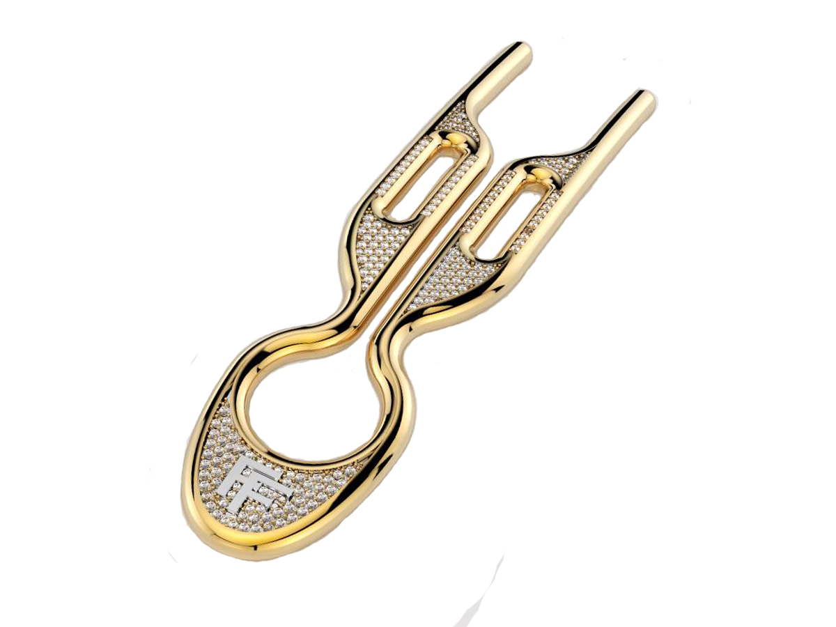 Nº 1 HAIRPIN Solid Yellow Gold 18K - 198 Diamonds | Diamond Dream