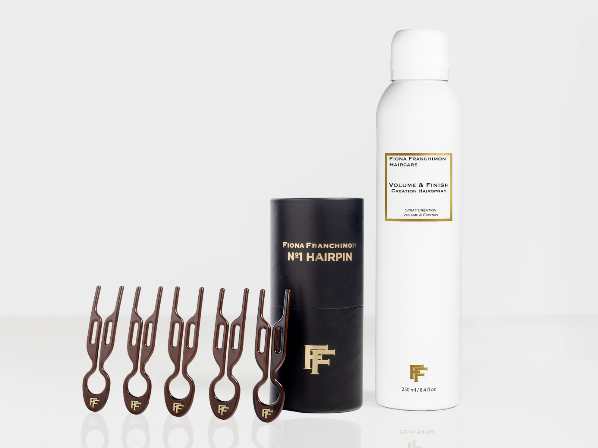 Value set | Nº1 HAIRPIN Brown (5 pcs) & Volume Finish Creation Hairspray