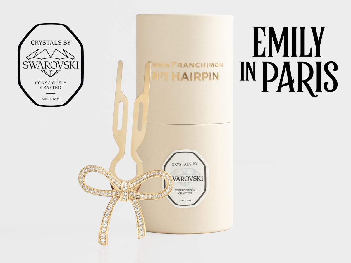 Nº1 HAIRPIN Ribbon | Swarovski® Crystals | Yellow Gold Finish