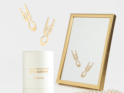 Nº1 HAIRPIN PETITE Steel | Yellow Gold finish (2 per tube)
