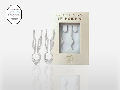 Nº1 HAIRPIN PETITE Steel with Swarovski® Crystals | White Gold Finish (2 per box)