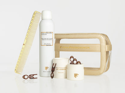 Holiday Value Set: Gold Travel BeautyCase + Petite Brown 5x + Gold Comb