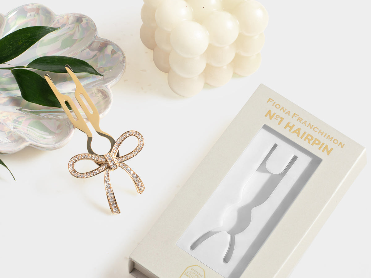 Nº1 HAIRPIN Ribbon | Swarovski® Crystals | Yellow Gold Finish