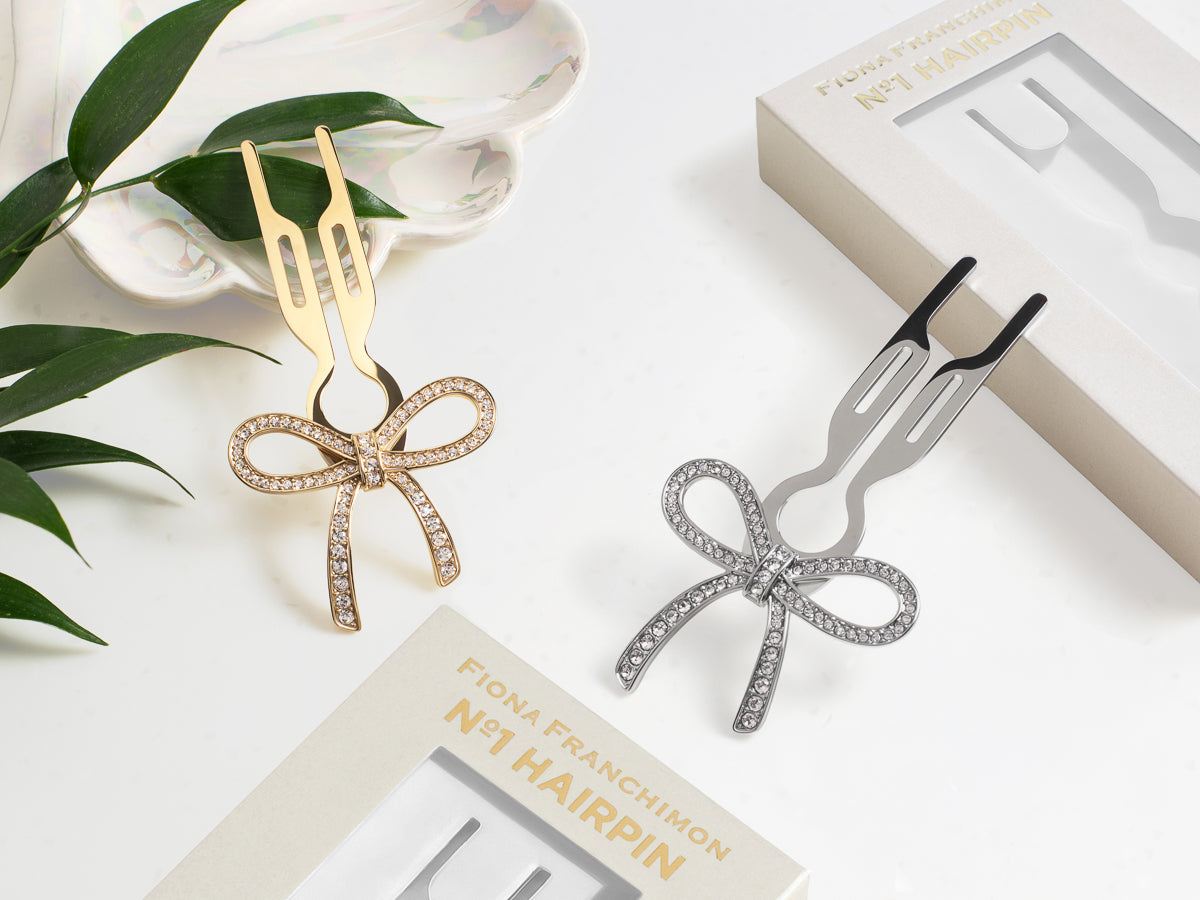 Nº1 HAIRPIN Ribbon | Swarovski® Crystals | Yellow Gold Finish