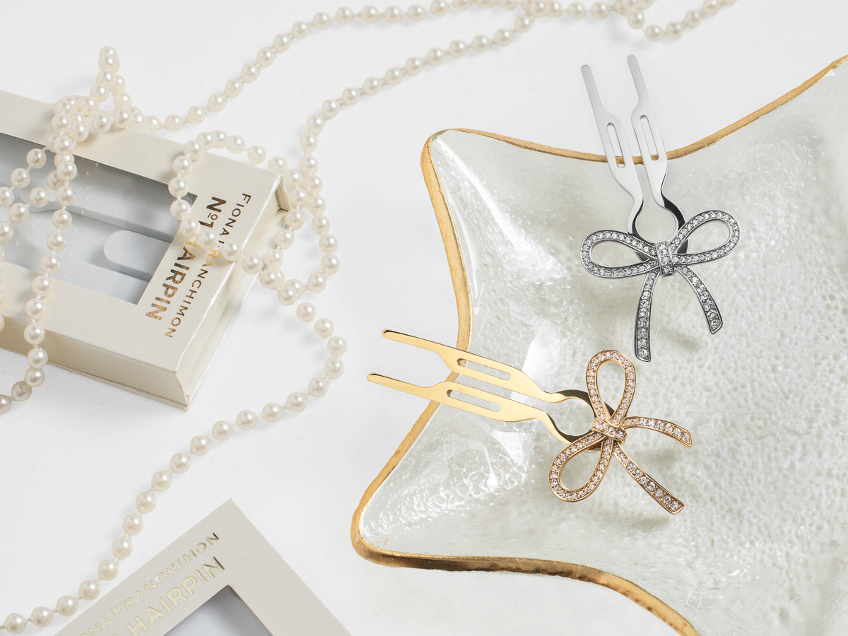 Nº1 HAIRPIN Ribbon | Swarovski® Crystals | Yellow Gold Finish