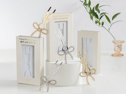 Nº1 HAIRPIN Ribbon | Swarovski® Crystals | Yellow Gold Finish