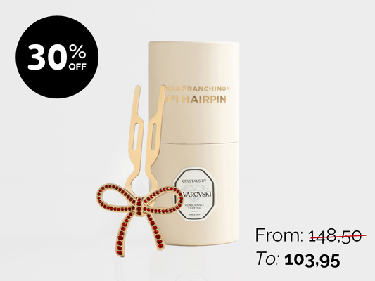 Nº1 HAIRPIN Ribbon | Siam Red Swarovski® Crystals | Yellow Gold Finish