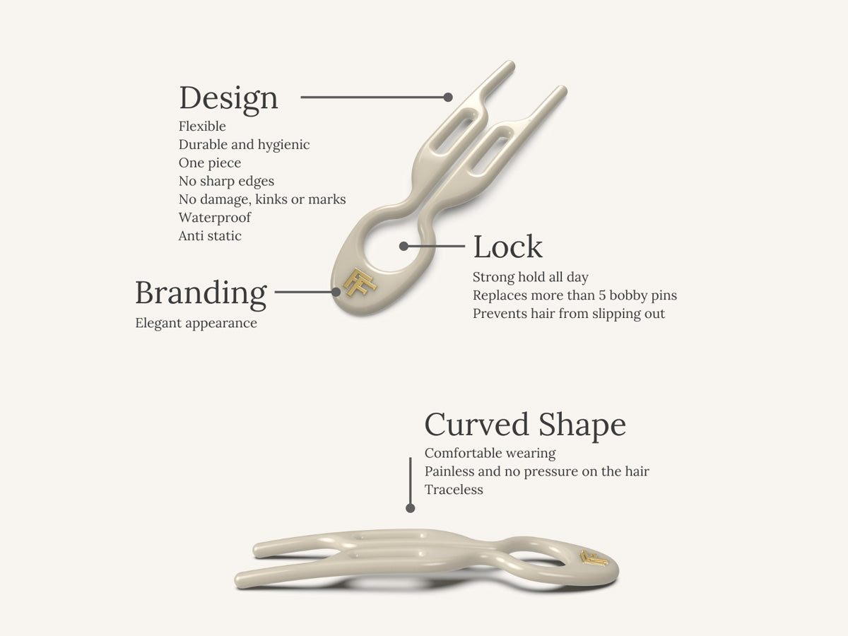 №1 Hairpin Volume Value Set | Cream White & Backcomb Hair Brush