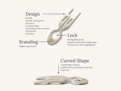 №1 Hairpin Volume Value Set | Cream White & Backcomb Hair Brush