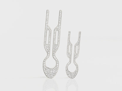 Nº1 HAIRPIN PETITE Steel with Swarovski® Crystals | White Gold Finish (2 per box)