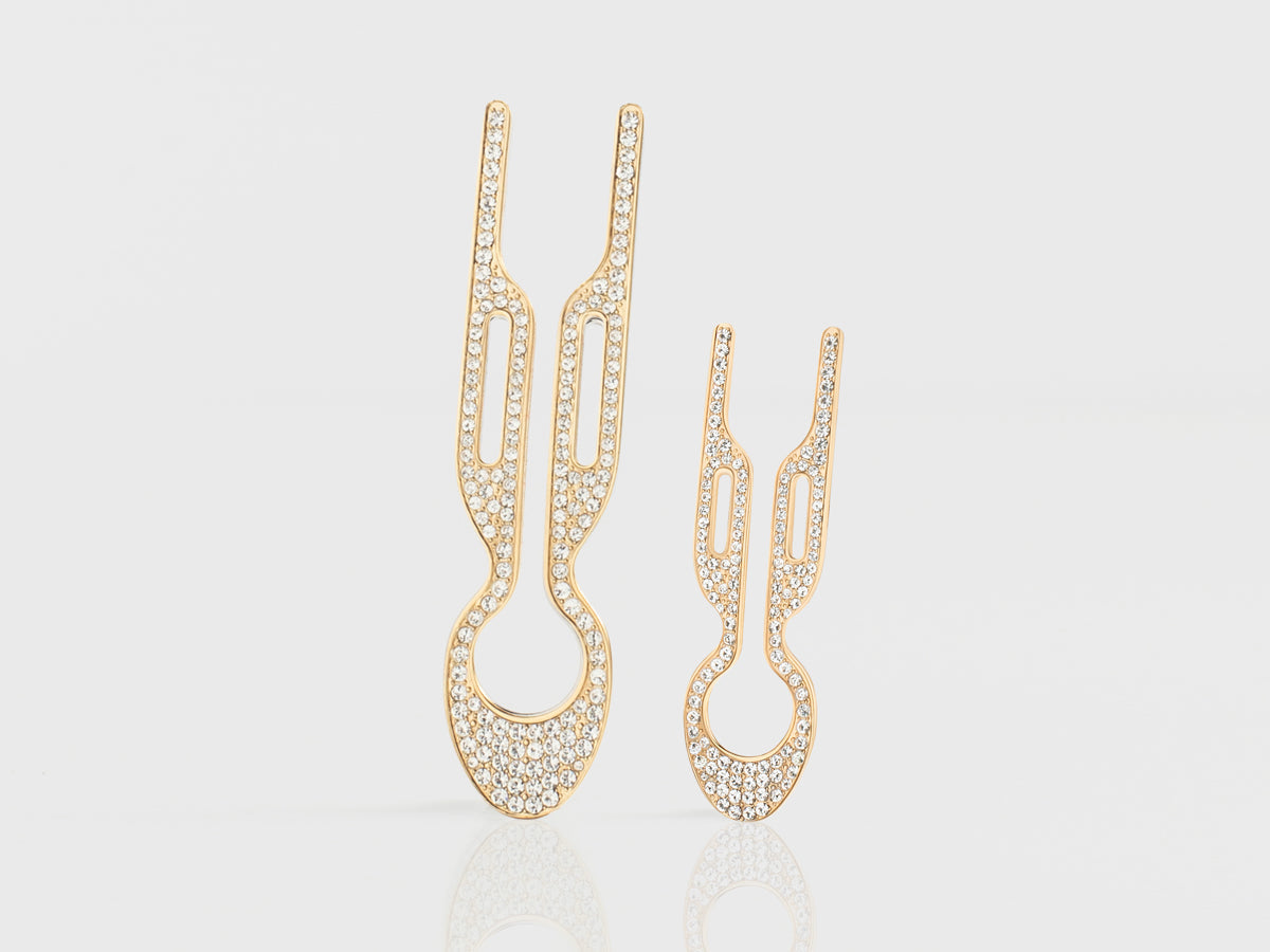 Nº1 HAIRPIN PETITE Steel with Swarovski® Crystals | Yellow Gold Finish (2 per box)