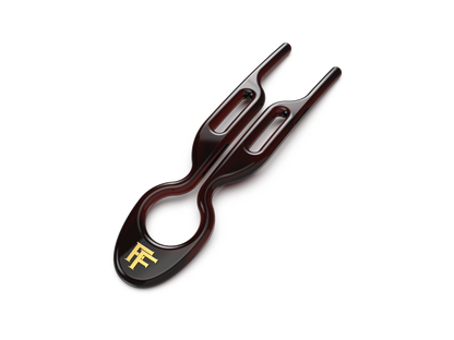 Brown No.1 Hairpin with golden Fiona Franchimon initials