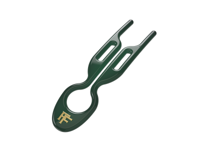 Emerald Green No.1 Hairpin with golden Fiona Franchimon initials
