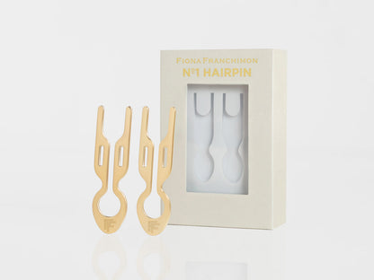 Nº1 HAIRPIN PETITE Steel | Yellow Gold finish (2 per Box)