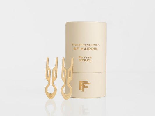 Nº1 HAIRPIN PETITE Steel | Yellow Gold finish (2 per tube)