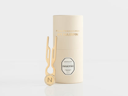 Nº1 HAIRPIN Steel with Swarovski | Name Initial