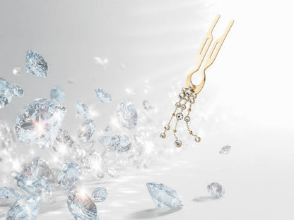 Nº1 Hairpin Pendant | Triple Strand with Swarovski® | Yellow Gold Finish