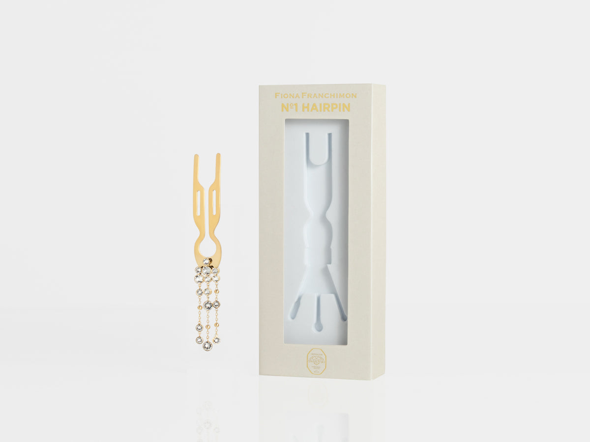 Nº1 Hairpin Pendant | Triple Strand with Swarovski® | Yellow Gold Finish