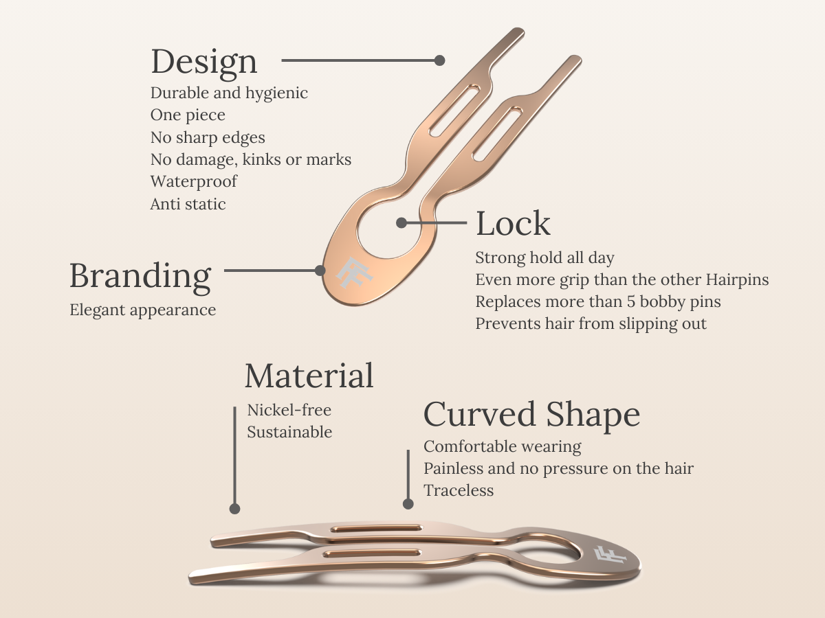 Nº1 HAIRPIN Steel | Rose Gold finish