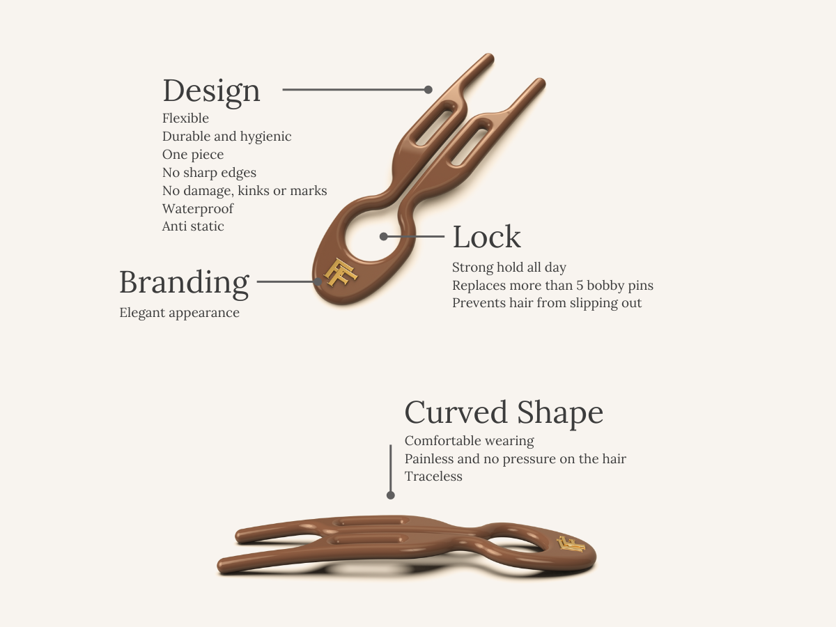 Nº1 HAIRPIN | Mochaccino (3 or 5 per box)