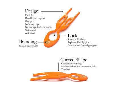 Nº 1 HAIRPIN | Tangerine Orange (3 per box)