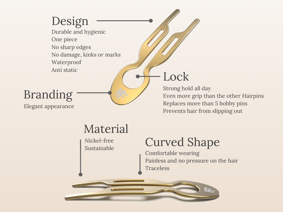 Nº1 HAIRPIN Steel | Yellow Gold finish