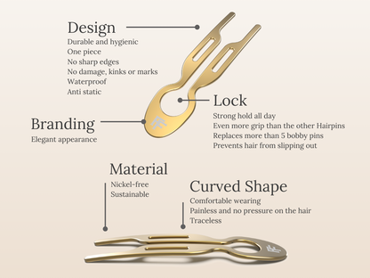 Nº1 HAIRPIN Steel | Yellow Gold finish