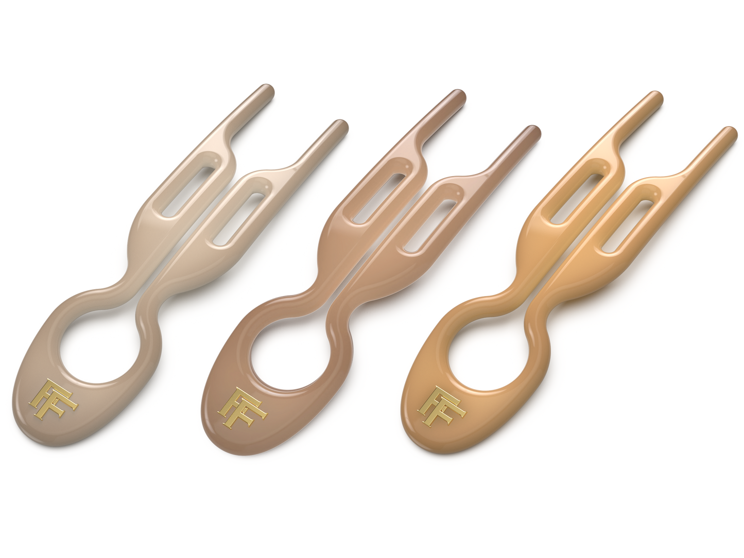 Nº 1 HAIRPIN | Paris Collection | Soft Beige, Satin Sand & Smooth Caramel