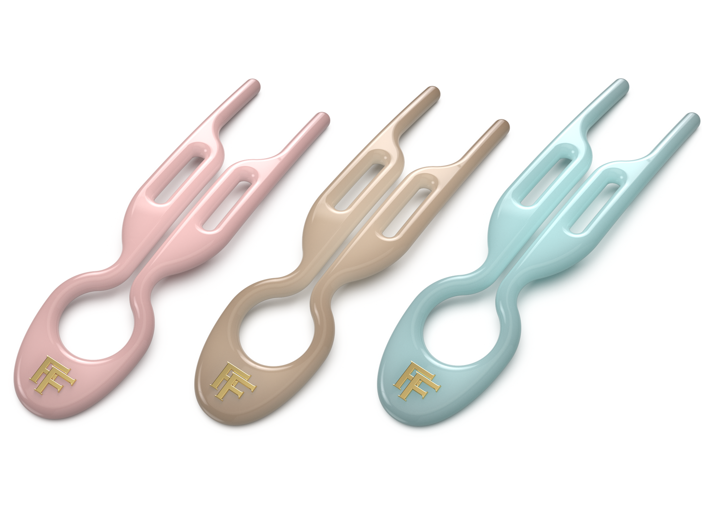 Nº 1 HAIRPIN | Miami Collection | Seashell Pink, Soft Beige and Tantalizing Blue